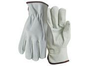WELLS LAMONT Cowhide Leather Drivers Gloves with Turned Cuff Gray M Y0143M
