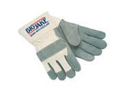 MCR SAFETY Cowhide Leather Palm Gloves with Shirred Cuff Gray 2XL 1700XXL