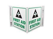 ZING First Aid Sign 7 x 12In GRN and BK WHT 2522