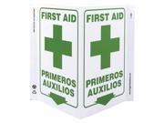 ZING First Aid Sign 11 x 7In GRN WHT 2620