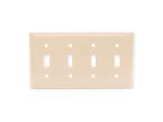 Wallplate Toggle 4 Gang Ivory HUBBELL ELECTRICAL PRODUCTS Standard Switch Plates