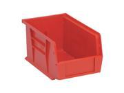 QUANTUM STORAGE SYSTEMS QUS221RD Hang and Stack Bin 6 In W 5 In H Red