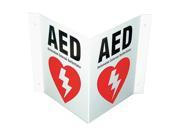 DEFIBTECH Safety Sign AED V Shaped 8in H x 10in W DAC 230