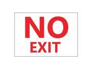 Zing Exit Sign 10 in. H No Exit Red White 2886S