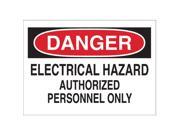 BRADY 22092 Danger Sign 10 x 14In R and BK WHT PLSTC