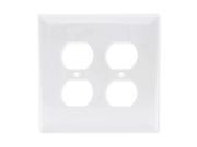 Wallplate Midi 2 Gang Duplex White HUBBELL ELECTRICAL PRODUCTS NPJ82W