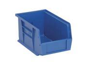 QUANTUM STORAGE SYSTEMS QUS221BL Hang and Stack Bin 6 In W 5 In H Blue