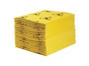19 x 15 Medium Absorbent Pad for Chemical Hazmat Yellow 100PK