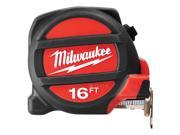 MILWAUKEE 16 ft. Steel SAE Magnetic Tip Tape Measure Black Red 48 22 5116