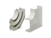 PVC Flat Elbow Base and Cover For Use With Wall Trak® Raceway White