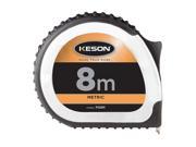 KESON 8m Steel Metric Long Tape Measure Black Chrome PG8M