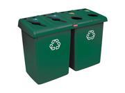 53 Recycling Station Dark Green Rubbermaid 1792373