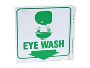 ZING Eye Wash Sign 7 x 7In WHT GRN Eye Wash 2519