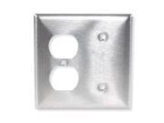 Duplex Blank Wall Plate Silver Number of Gangs 2 Weather Resistant No