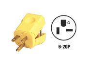 Leviton 0815456VY Commercial Grade Grounding Plug 20A YEL GRND CORD PLUG