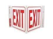ZING Exit Sign 7 x 12In R WHT Exit ENG Text 2566