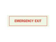 BRADY 80273 Emergency Exit Sign 3 1 2 x 10In R GRN