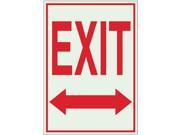 BRADY Exit Sign 14 x 10In R GRN Exit ENG SURF 80290