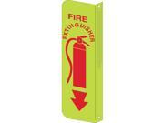 BRADY Fire Extinguisher Sign 12 x 4In WHT R 50692
