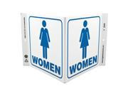 ZING Restroom Sign 7 x 12In BL WHT Women ENG 2548