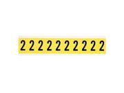 BRADY Number Label 2 Black Yellow 1 Character Height 1 EA 3430 2