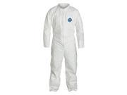 Dupont Coverall with Open Cuff White 6XL Polyethylene TY120SWH6X002500