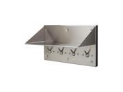 Stainless Steel Book Shelf w Clothes Hooks Acorn 1824