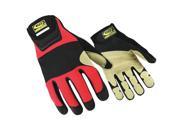 Rescue Gloves M Red Leather Neoprene PR