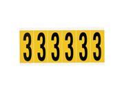Black Yellow Number Label Brady 1550 3