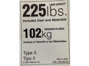 WERNER LDR225 Duty Rating Label Replacement 225 lb.