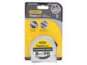 STANLEY 26 ft. Stainless Steel SAE Metric Tape Measure Natural STHT33457
