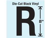 STRANCO INC Die Cut Letter Label R Black 1 EA DBV SINGLE 8 R