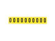 BRADY Number Label 0 Black Yellow 1 Character Height 1 EA 3430 0