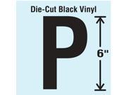 STRANCO INC Die Cut Letter Label P Black 1 EA DBV SINGLE 6 P
