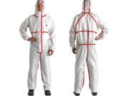 Hooded Coverall White Red Elastic M