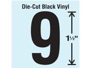 Stranco Inc Die Cut Number Label 9 Black 10 PK DBV 1.5 9 10