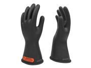 SALISBURY Black Lineman Gloves Natural Rubber 0 Class Size 8 1 2 E011B 8H