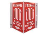 ZING Fire Hose Sign 11 x 7In WHT R Bilingual 2628