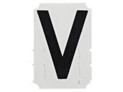 BRADY Letter Label V Black 3 Character Height 10 PK 5100 V