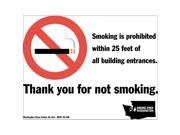 Zing No Smoking Window Decal WA 7inWx5inH PK2 1866D