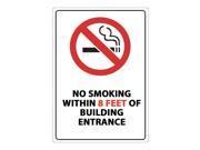 Zing No Smoking Label Within 8 ft. 5inW PK2 1877S
