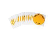 Round Emergency Stop Legend Plate Label Polyester Black Yellow