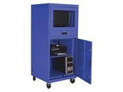 30 x 30 x 70 16 ga. Steel Mobile Computer Cabinet Blue