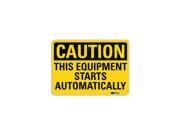 Lyle Safety Sign Starts Automatically 7 in. H U4 1709 RA_10X7
