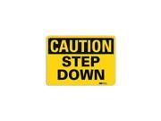 Lyle Safety Sign Step Down Black Yellow 7in H U4 1688 RA_10X7