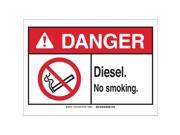 Brady Danger No Smkng Sign Diesel B 302 10inH 143753