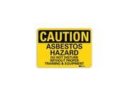 Lyle Safety Sign Asbestos Hazard 7in.H U4 1060 RA_10X7