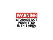 Lyle Warning Sign Storage Not Permitted 14inW U6 1230 RD_14X10