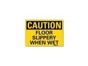 Lyle Safety Sign Floor Slppery When Wet 10inW U4 1318 RD_10X7