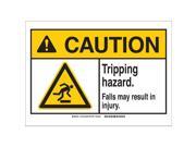 BRADY Caution Sign 14in.W Fiberglass Tripping 144763